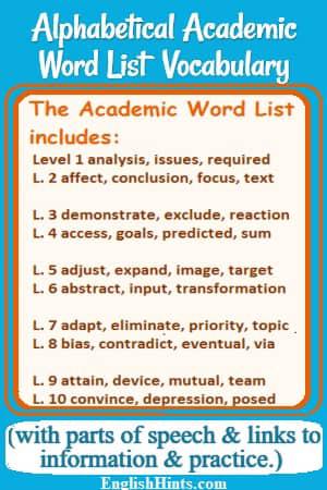 Academic Words – Analyse