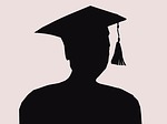 silhouette of a graduate who achieved his goal