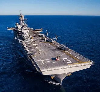 aircraft carrier on the ocean