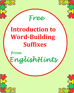 Cover for free introduction to word-building suffixes with a colorful puzzle piece border