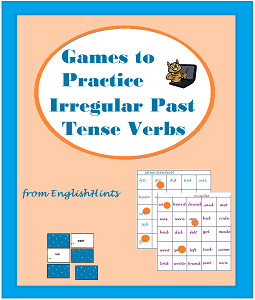 cover for the pdf "Games to Practice Irregular Past Tense Verbs"