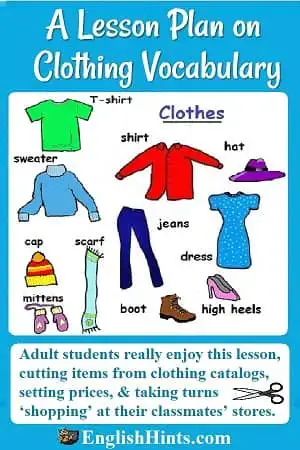 lesson plan on clothing vocabulary and shopping