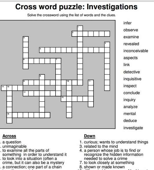 Printable Crossword Puzzles: Practice Important Academic Vocabulary