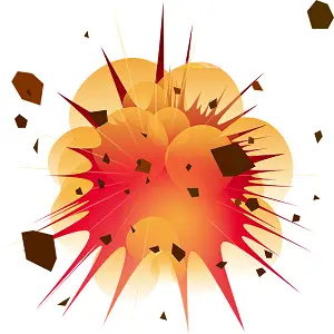 a violent explosion