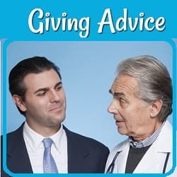 Photo of a doctor giving advice to a businessman.