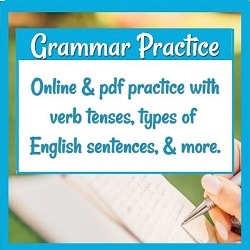 Grammar practice
online and pdf practice with verb tenses, types of English sentences, and more.
Photo of a person writing.