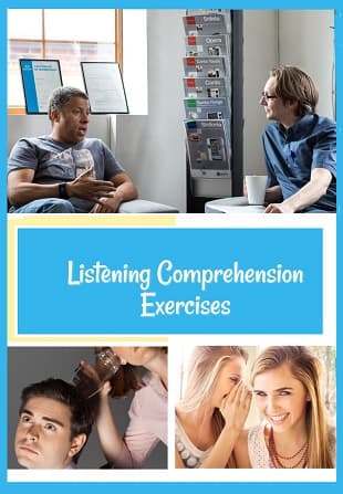 Photos of people listening to a friend or partner.