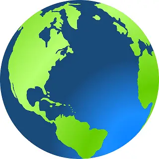 globe showing western and eastern hemispheres