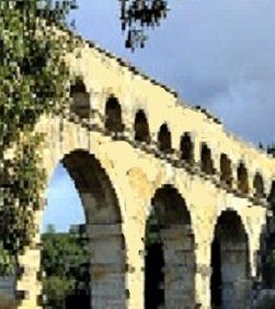 3 arches of an old Roman aquaduct.