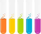 a row of test tubes with different colored liquids