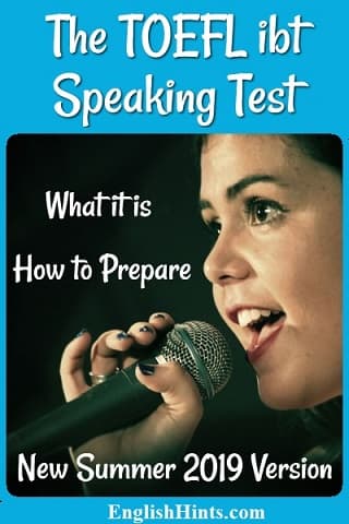 Photo of a young lady speaking into a microphone.
Text: The TOEFL ibt Speaking Test
What it is 
How to Prepare
New Summer 2019 Version