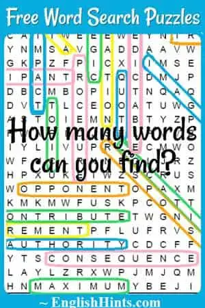 Free Word Search Puzzles For Academic Vocabulary